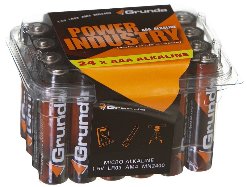 BATTERI GRUNDA INDUSTRIPACK LR03 AAA 1,5V