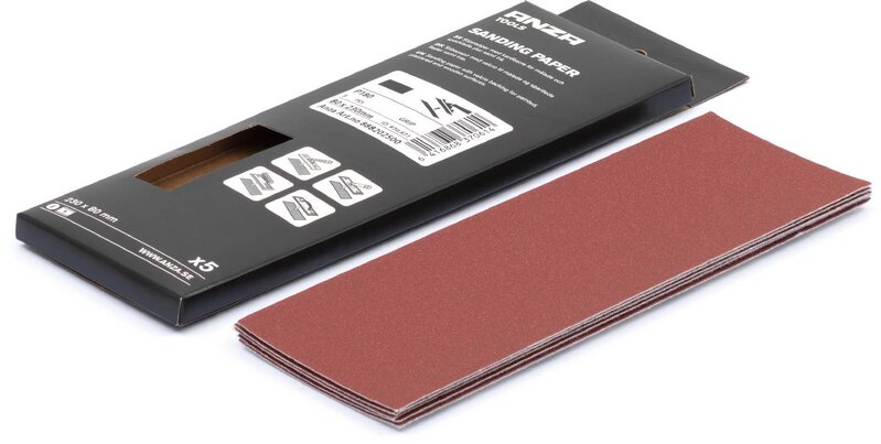 SLIPPAPPER ANZA 5-PACK P120, 80 X 230 MM