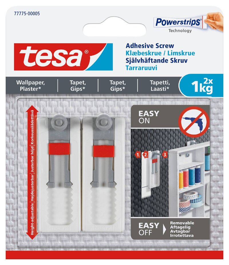 KROK SJÄLVHÄFTANDE TESA TAPET JUSTERBAR SKRUV 1KG 2ST