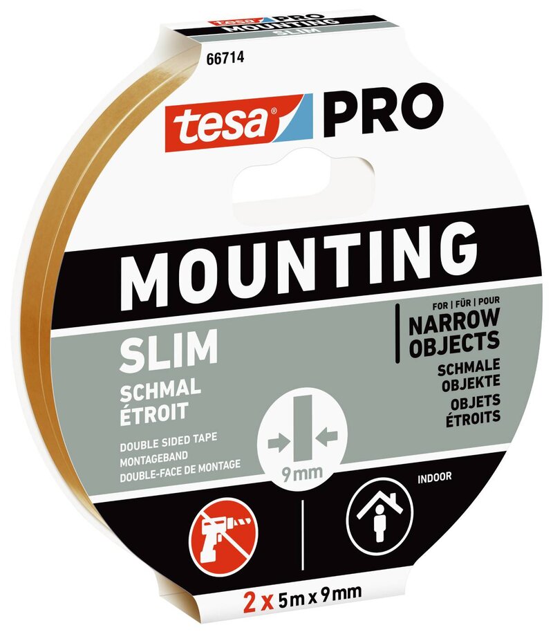 MONTERINGSTEJP 66714 TESA PRO SLIM 9MMX5M 2ST