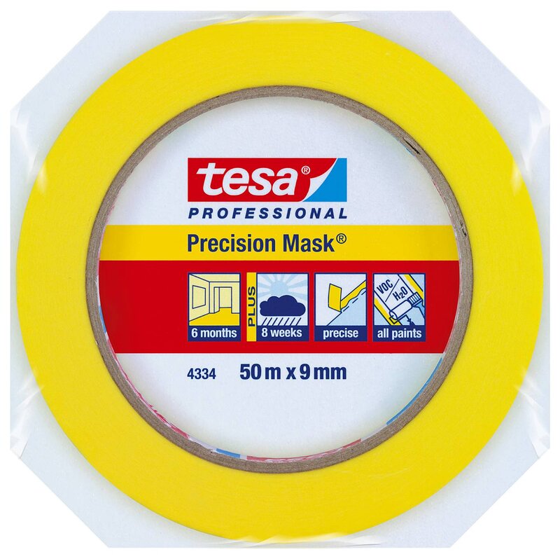 MASKERINGSTEJP 4334 TESA PRECISION MASK GUL 9MMX50M
