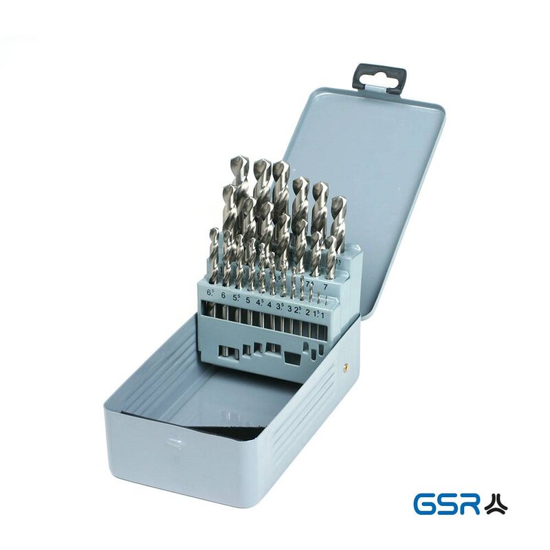 BORRSATS HSS-G DIN 338 25 DEL 1-13MM 0,5MM STEG