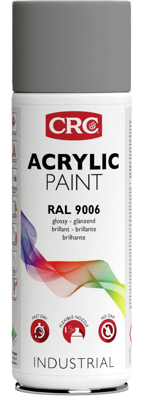 FÄRG AKRYL VIT METALIC ALUMINIUM RAL 9006 CRC AE 400ML