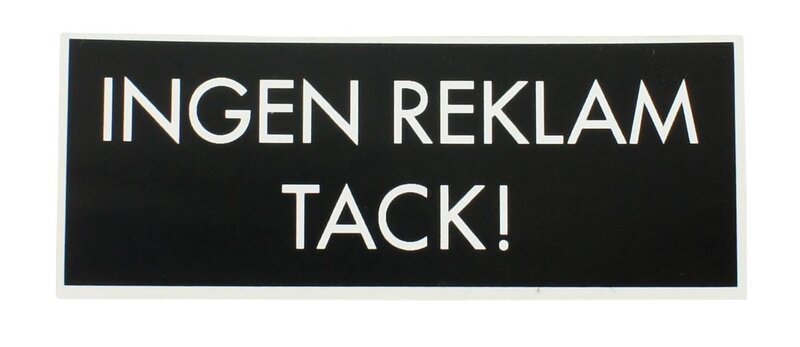 DEKAL MILLERS INGEN REKLAM SVART