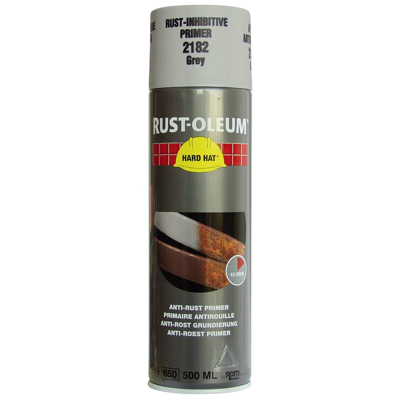 SPRAYFÄRG PRIMER HARD HAT 2182 RUST-OLEUM GRÅ 500ML